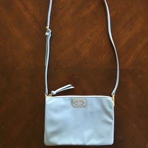 New Kate Spade Nylon/leather blue crossbody purse